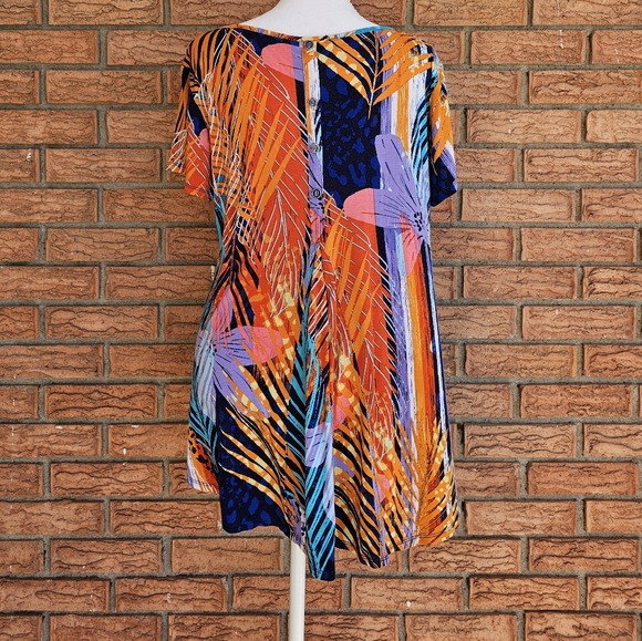 Cable & gauge high-low bright, colorful tropical print Size XL - Picture 2 of 9